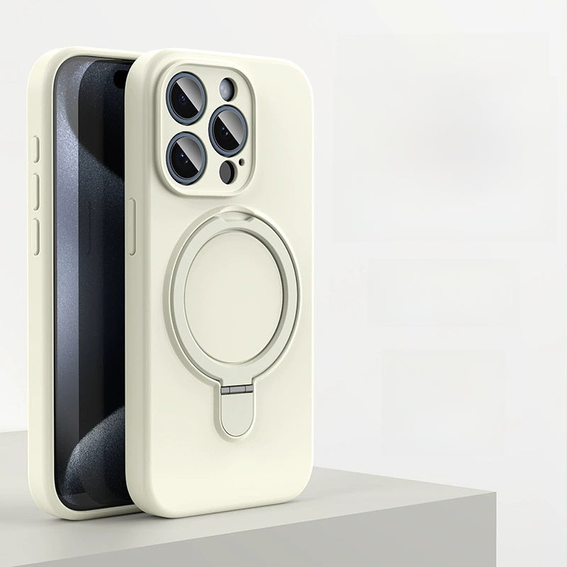 Magnetic Silicone Phone Case with Stand for iPhone