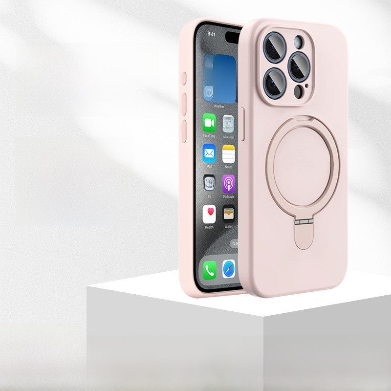 Magnetic Silicone Phone Case with Stand for iPhone